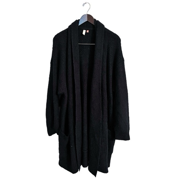 Anthropologie Pilcro Black Eyelash Open Chunky Knit Long Sleeve Cardigan - Picture 1 of 5